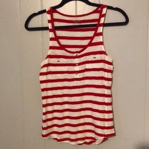 EUC Express Red and White stripe tank